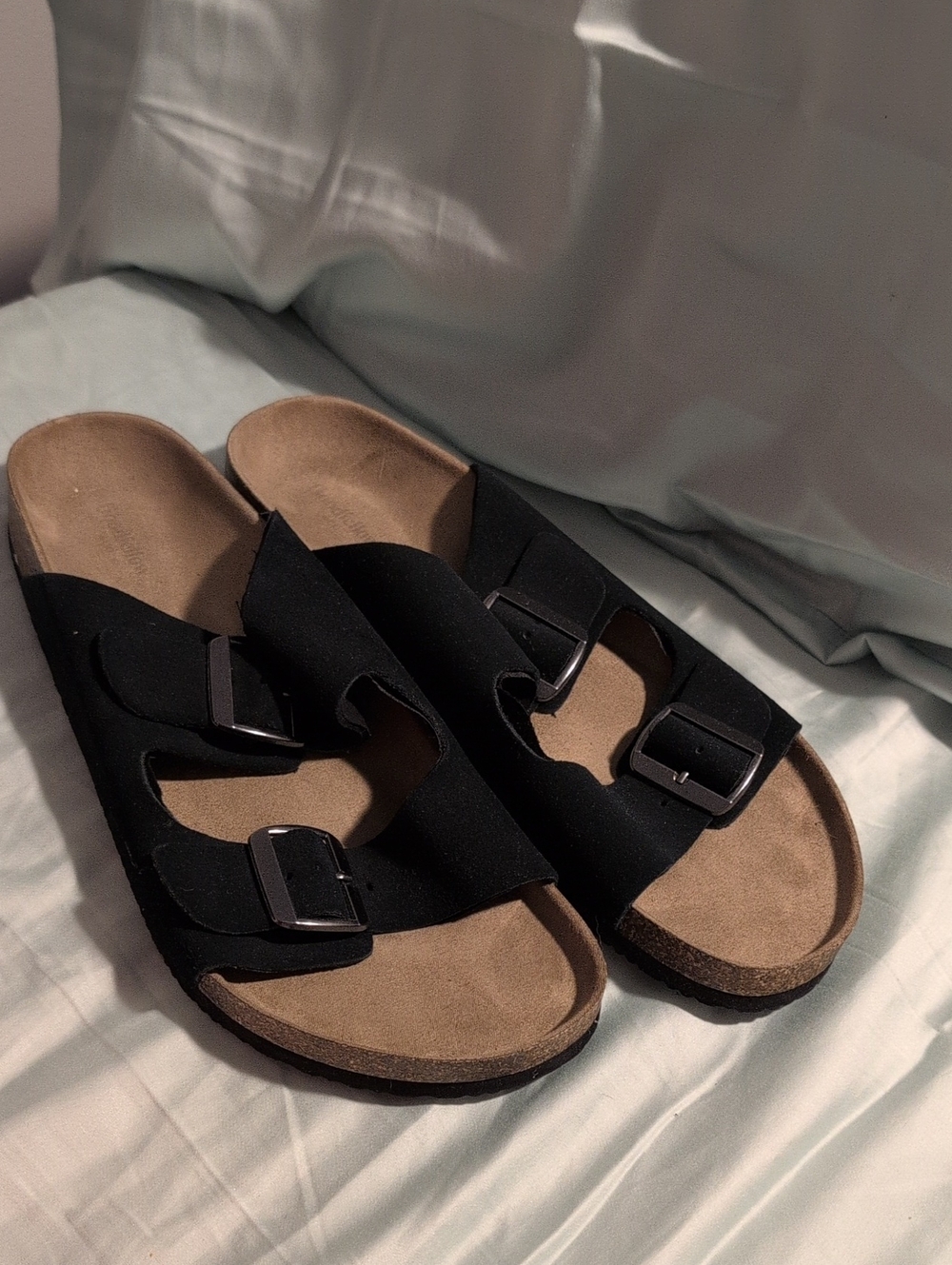 Goodfellow & Co Black Double-Buckle Slide Sandals